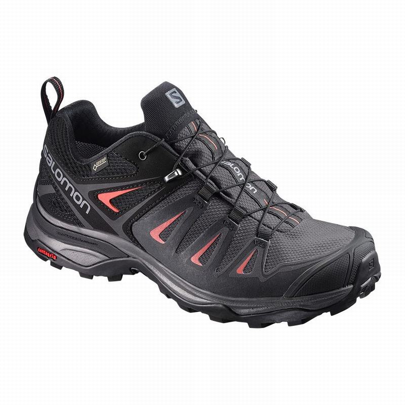 Salomon Singapore Womens Hiking Shoes - X ULTRA 3 GORE-TEX Black/Red | 45186-YIPB